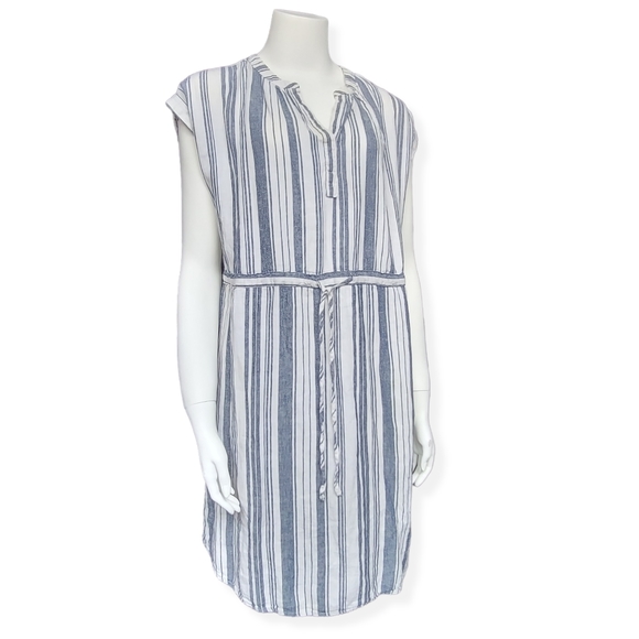 Striped Casual Dress with Drawstring waist sz S 4/6